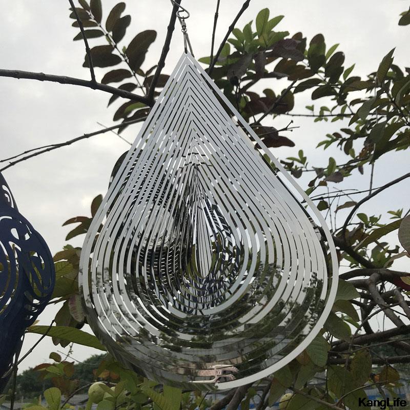 Edelstahl Schlagen Herz Wind Spinner Metall 3D Rotierenden Windspiele Dekor Haus Hängen Anhänger Ästhetischen Zimmer Dekor Handwerk: Silber- 30x20cm
