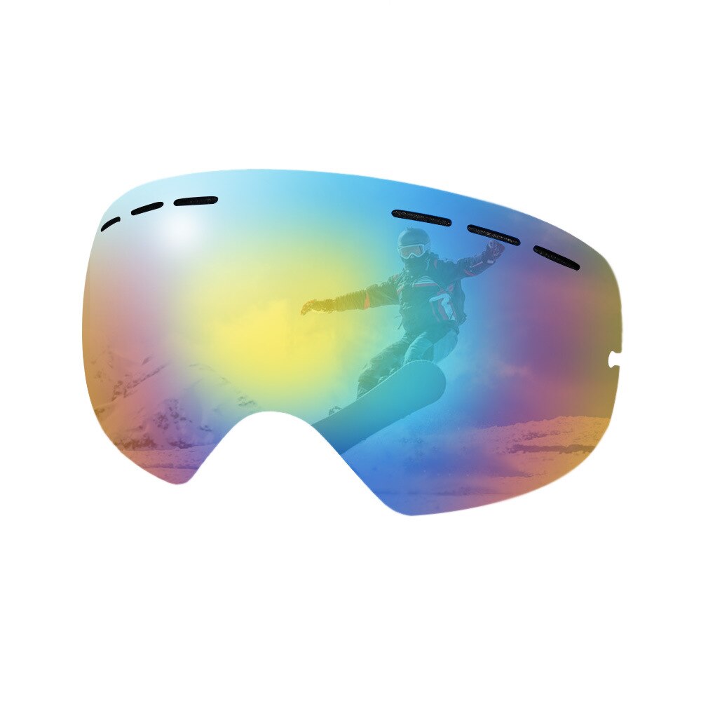 Brand Double Layer Antifog Glasses Ski Goggles Lenses Coated Lens Night Vision Brightening Lens Goggles Lens