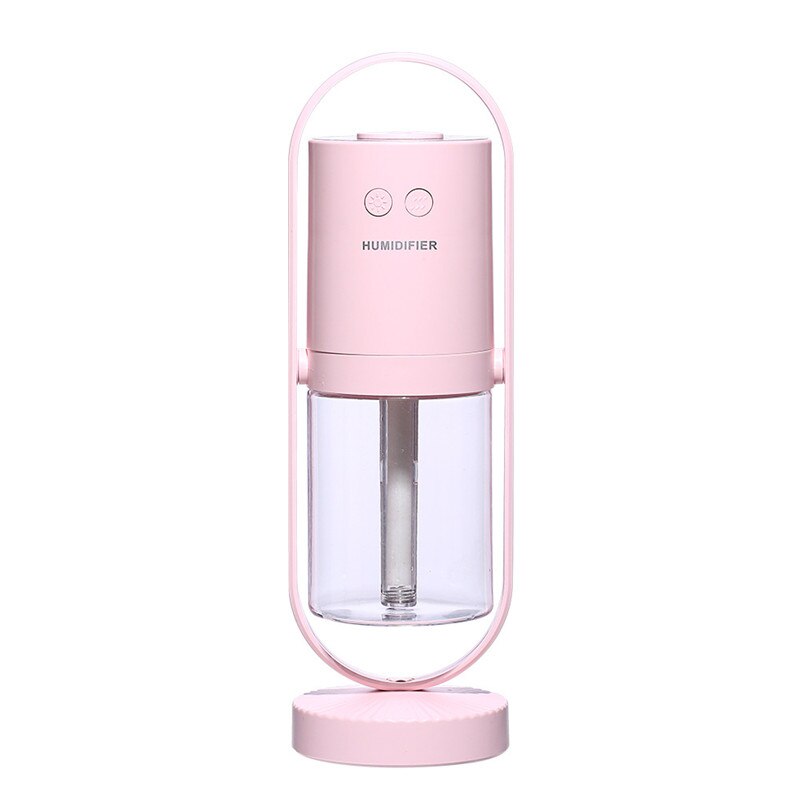 Humidificateur d'anion maison USB Mini humidificateur avec purificateur d'air de lampe d'atmosphère colorée: Pink