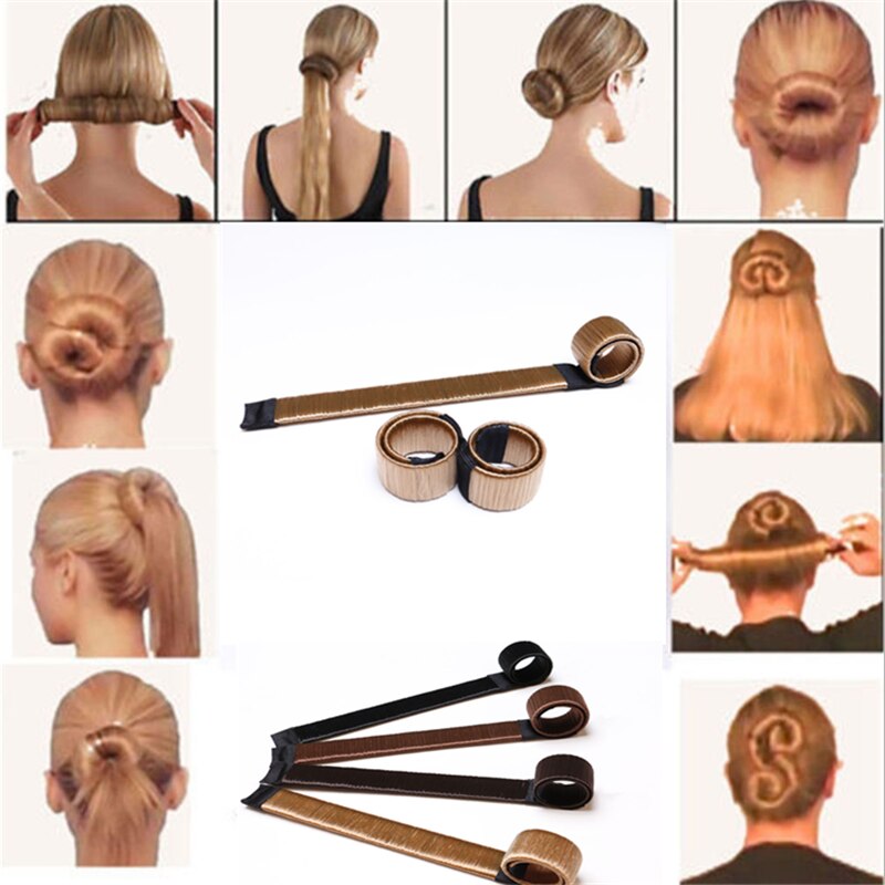 1 Uds las mujeres las niñas los niños magia pelo Donut Bun Maker ex giro peinado Clip DIY donuts pelo herramientas Braiders