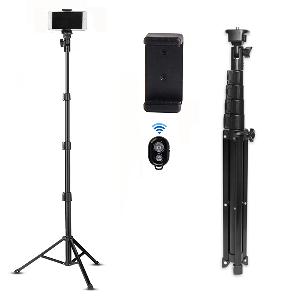 Mobiltelefon selfie stick rese stativ ställ för mobiltelefoner iphone ipad huawei xiaomi redmi surfplattor trådlös bluetooth portabl: Paket b / 160cm 4- avsnitt