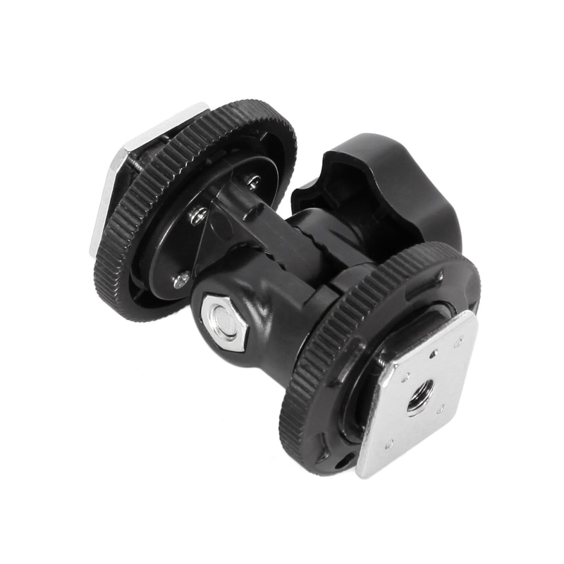 Meking Drehbare Dual Blitzschuh Adapter Halterung Halfter Halterung Für LED Video Licht DSLR Kamera Blitzschuh Adapter Winkel Einstellbar