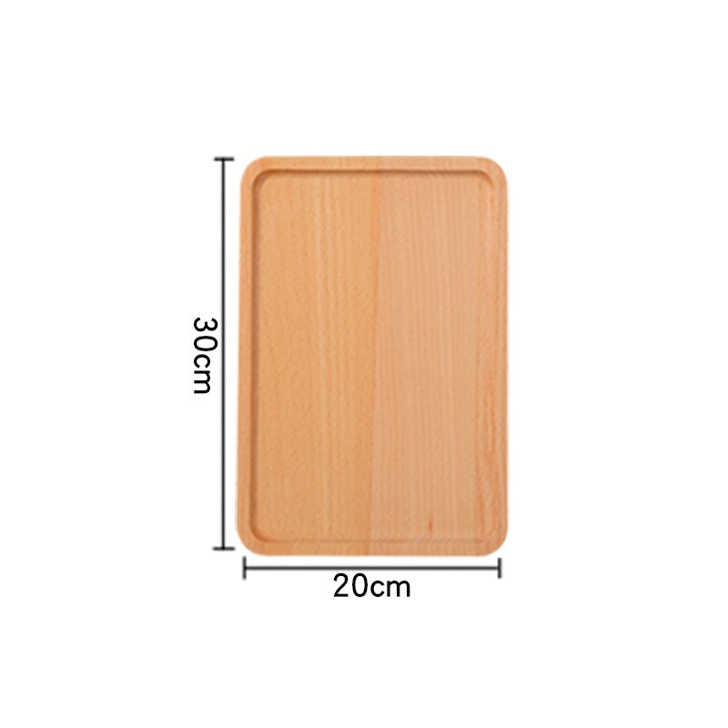 Beech Wood Cake Dishes Home Hotel School Dessert Serving Tray Wood Sushi Bread Plate Dinnerware Round/Square Wood Plate: JJ1276-30x20CM