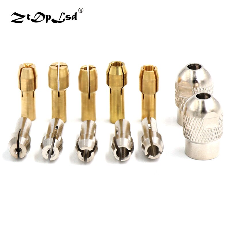 Ztdplsd conjunto de brocas de latão, 6 peças de brocas de 1.0-3.2mm para braçadeira eletrônica dremel 4.2/4.8 ferramenta rotativa de mandril de energia de haste