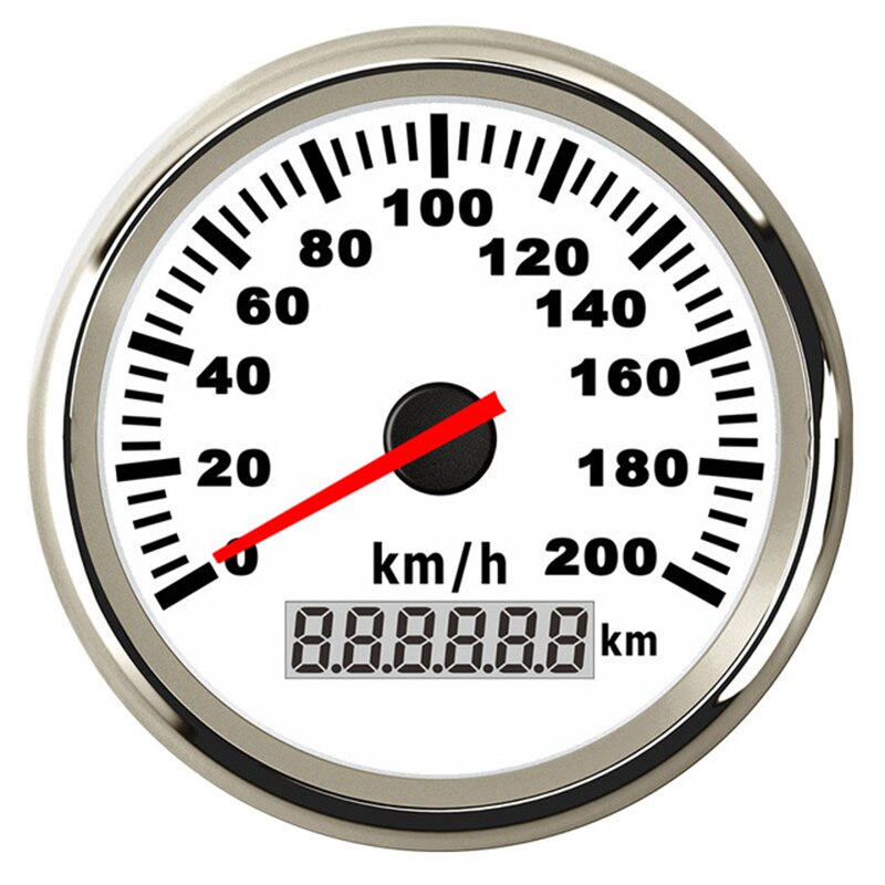 85mm Universal Speedometer Gauge 200 km/h For Marine Boat Car Speed meter Gauge With Red Backlight: WS