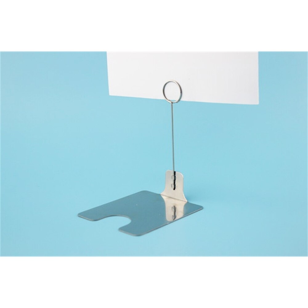 Metal Cake Food Price Card Holder Memo Clip Stand Stainless Steel Price Tag Display Clamp Desktop Sign Holder Desk Sign Stand