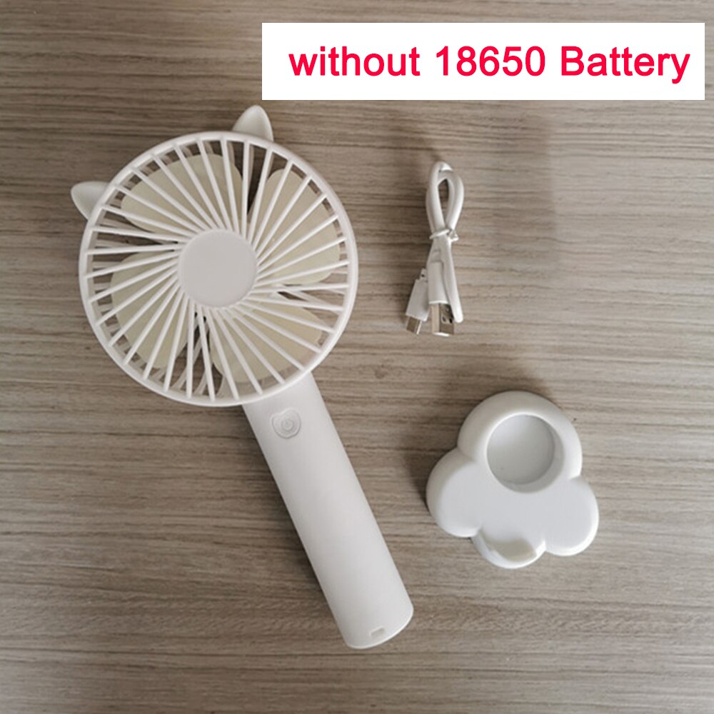 Sommarfläkt bärbar handfläkt batteridriven usb power handhållen mini fläktkylare med rem med mobilstentar