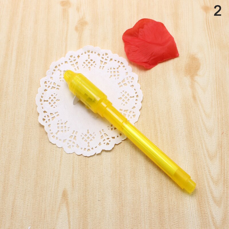 1/3pcs 2 In 1 Magic Luminous Light Pen UV Writing Invisible Ink Pen: A2