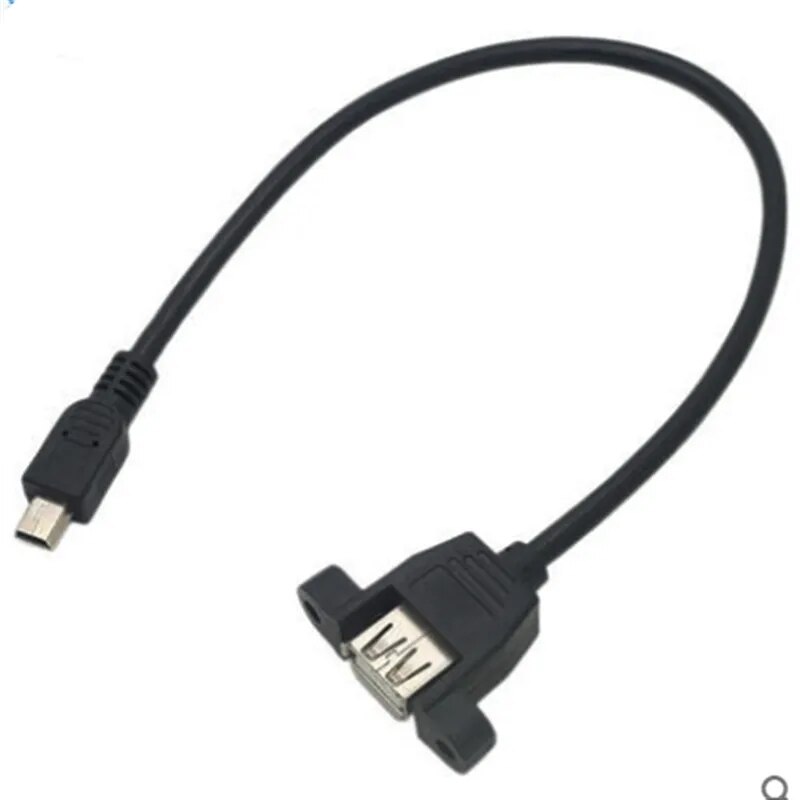 mini USB to USB bus with screw holes can be fixed T-port adapter cable mini USB to USB with ears
