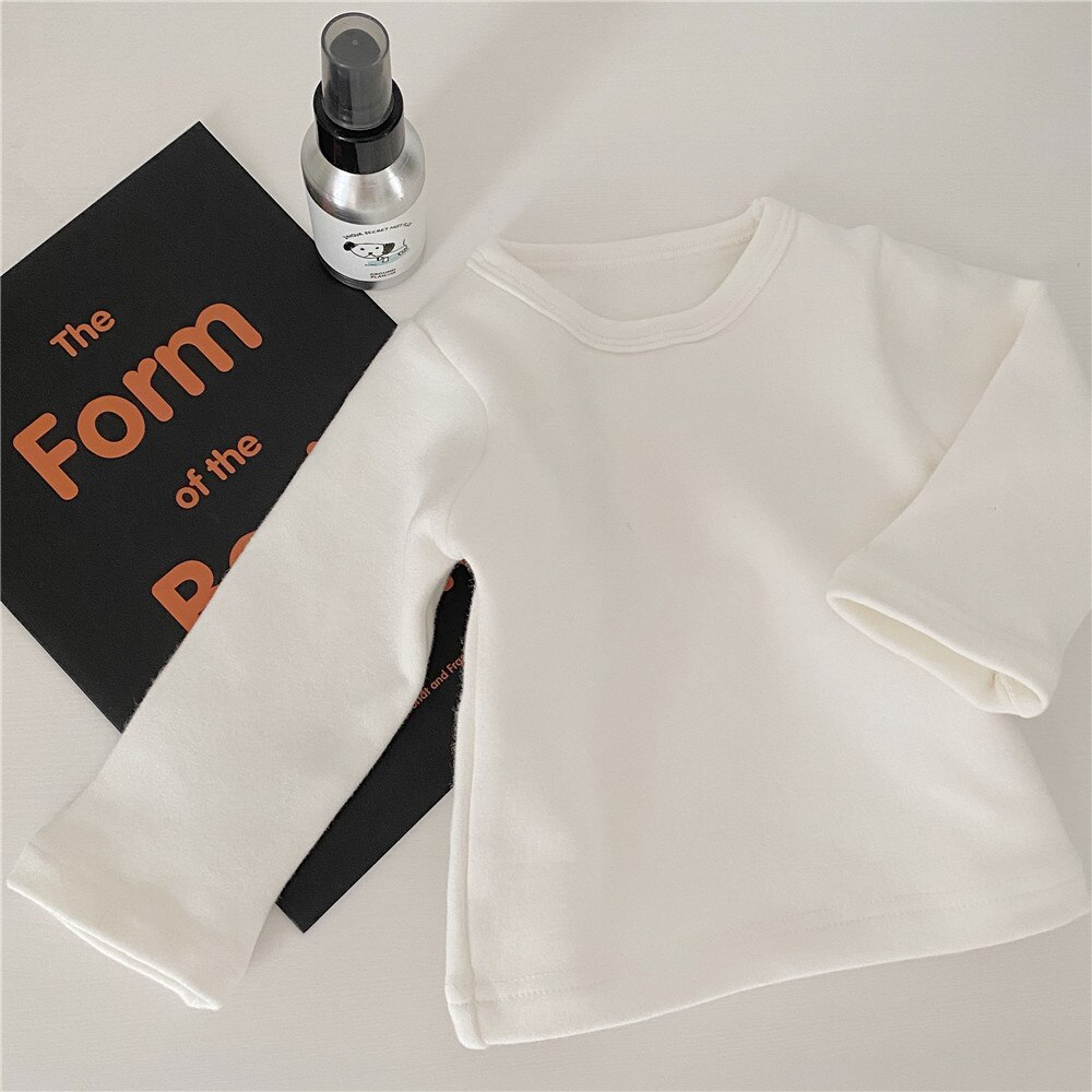 Kinderen T-shirt Baby Jongens Meisjes Lange Mouw T-shirt Effen Katoen Tops Herfst Winter O-hals Shirts Baby Flexibele T-shirts: 26416546 t-shirt 1 / 24M