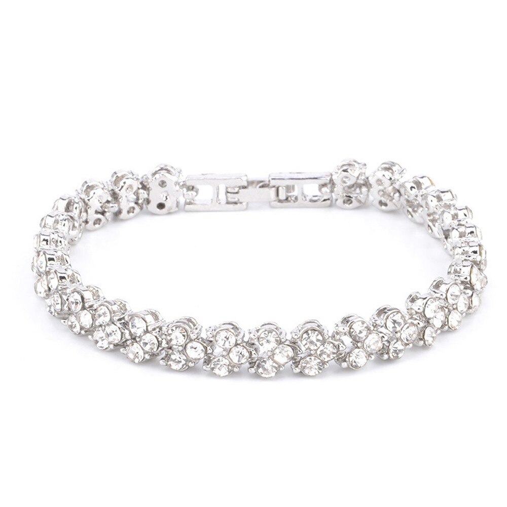 armbänder Römischen Stil Frau Kristall Armbänder Armbänder Für Frauen Perle Diy Schmuck: Silber-