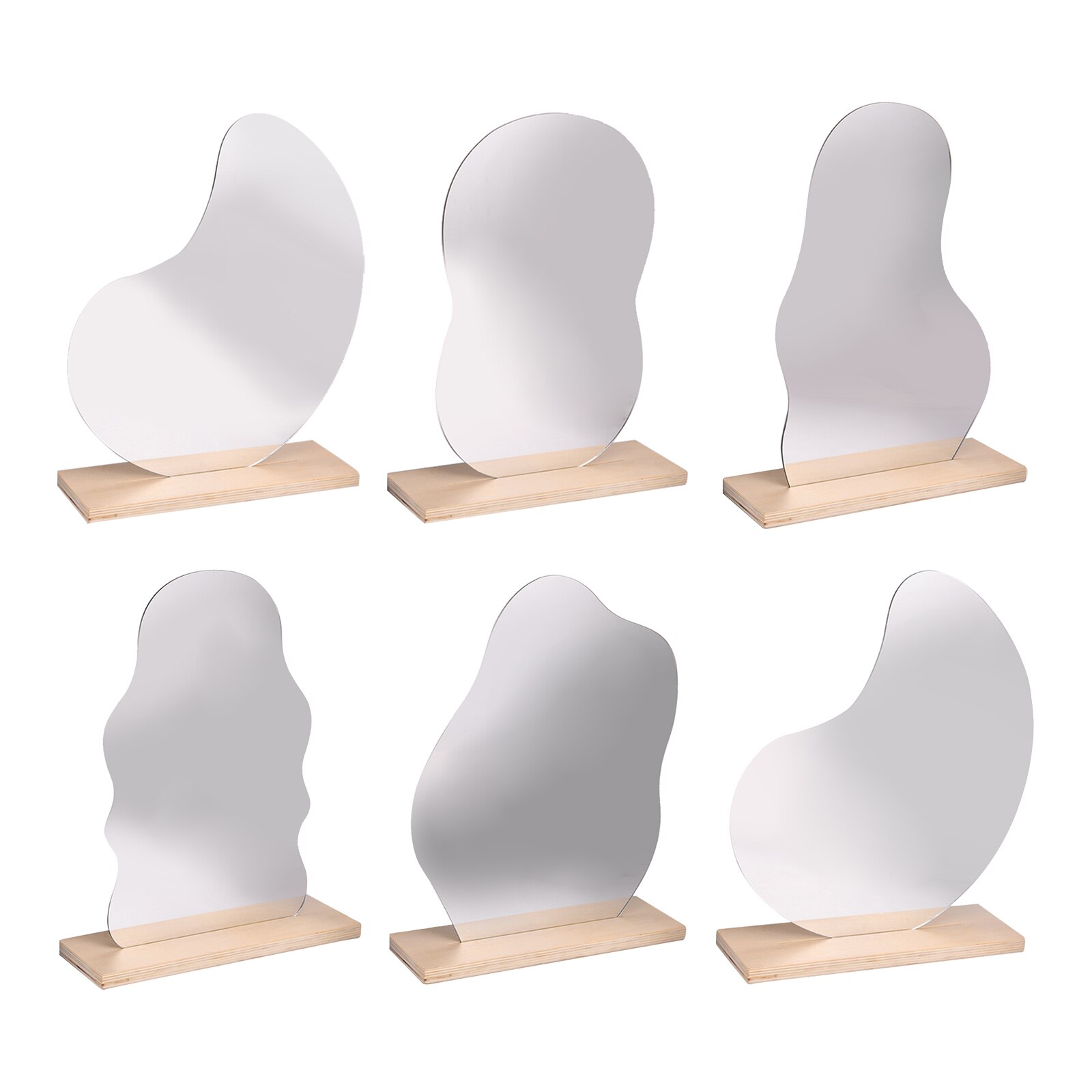 Clear Acrylic Wall-Mounted Mirror Retro Bathroom Wall Hanging Makeup Mirror Home Miniature Dressing Mirror