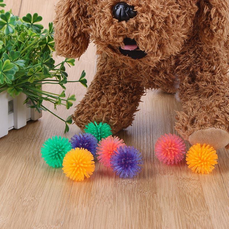 Lote de 10 unidades de 3,5 cm de juguetes para mascotas TPR para gatos, pelota de juego para gatos, juguetes interactivos para gatos y gatitos, pelota espinosa para masticar, suministros para mascotas gatos