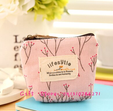 4 cores-doce 10cm aprox. Bolsa de lona floral, mini bolsa de moedas pequena: 3