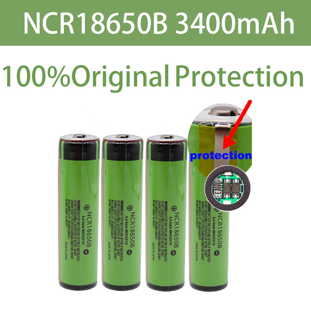 Batería recargable de iones de litio, 100% Original, 18650 NCR18650B, 3,7 V, con PCB, 3400mAh, para linterna, 18650 baterías