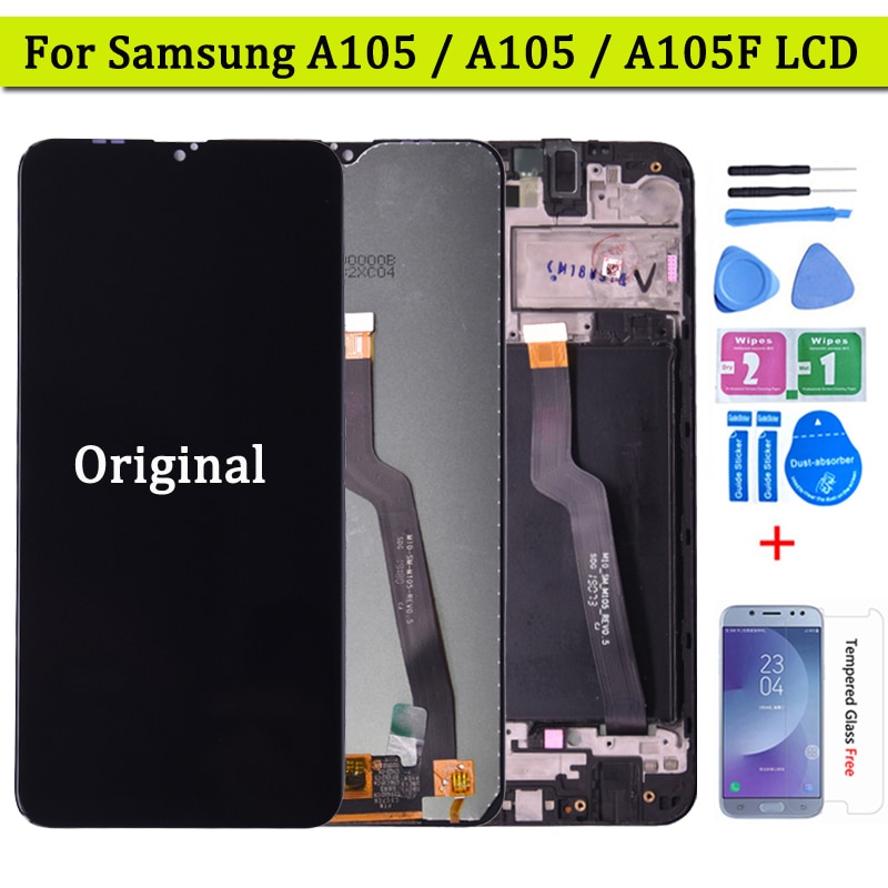 Original til samsung galaxy  a10 a105 lcd-skærm berøringsskærm digitaliseringsenhed til samsung  a105/ ds  a105f a105fd a105a lcd