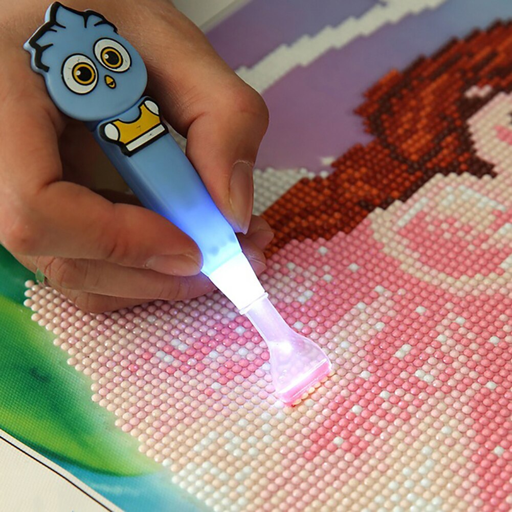 Tegneserie ledet lys klæbrig pen til diy 5d diamantbroderimaleri korssting diamantmaleri værktøjsmaleri lettere