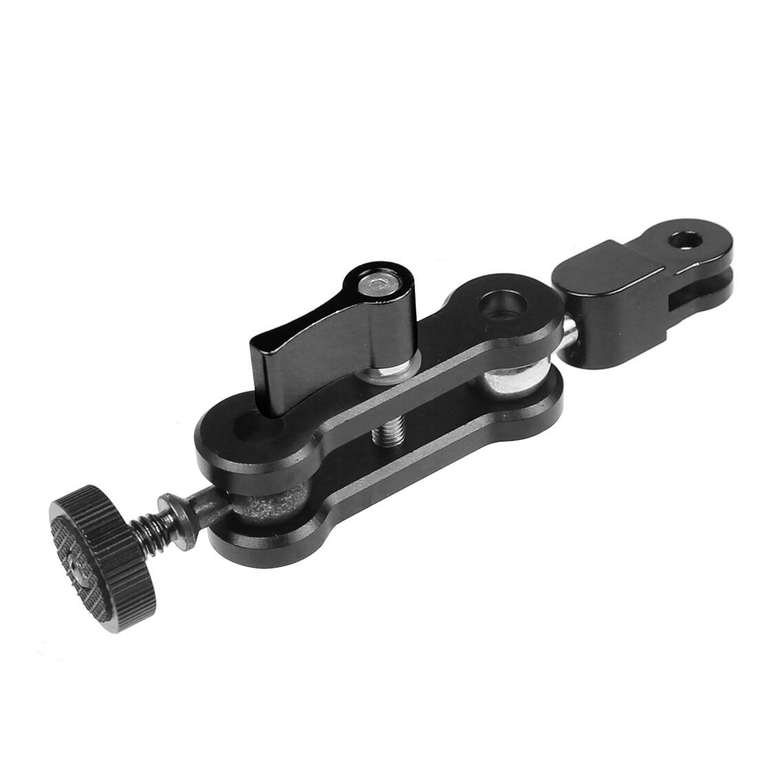 Magic Arm Statief Mount 1/4 Adapter Dual Head Pivot Activiteit Connector 360 Rotatie Aluminium Voor Gopro Hero 9 8 7 actie Camera: Type B Black