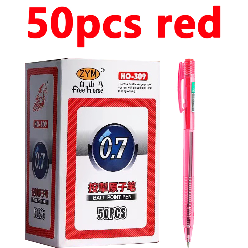 10/50 pçs preto vermelho azul caneta esferográfica 0.7mm caneta esferográfica estudante assinatura caneta escrita papelaria escola acessórios de escritório: Azul marinho