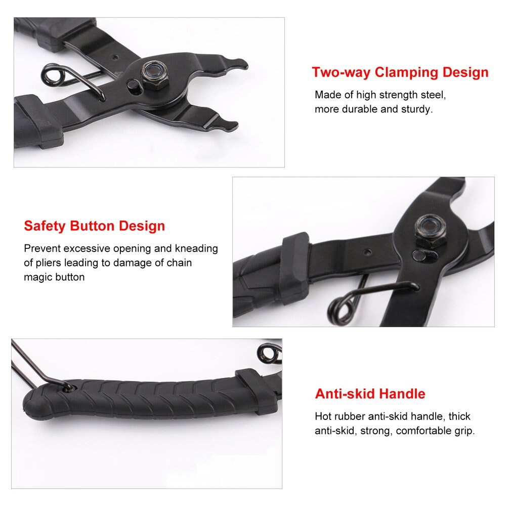 Bicycle Chain Clamp Quick Link Button Mount Rivet Closure Overhaul Removal Install Plier Bike Repair Service Tool