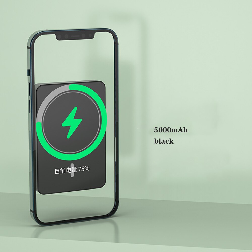 Magsafe magnetic wireless power bank 15W two-way fast charging power bank: black