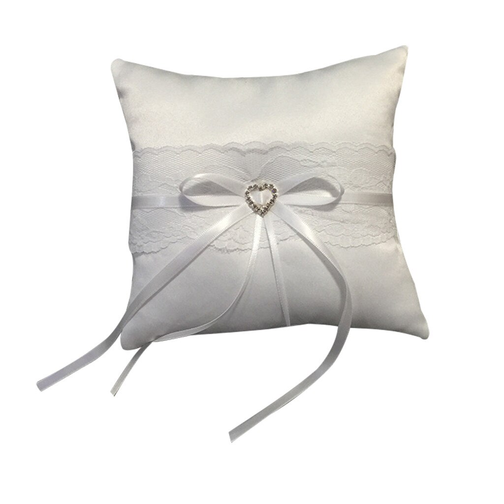 White Lace Wedding Ring Kussen Alliantie Bridal Ringkussen Kussens Bruiloft Huwelijk Ceremonie Decorations✪ω✪: C