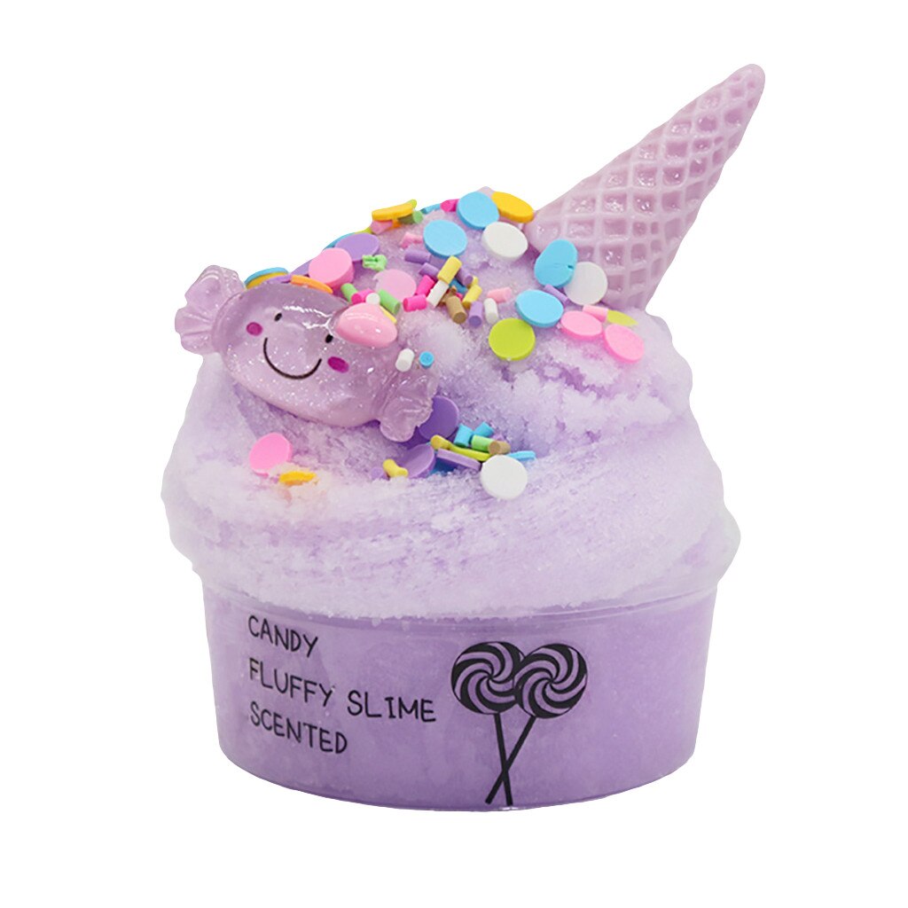 60ml Baumwolle Candy Cloud Ice Creamcone Schleim Swirl Duft-Ton Spielzeug: LILA