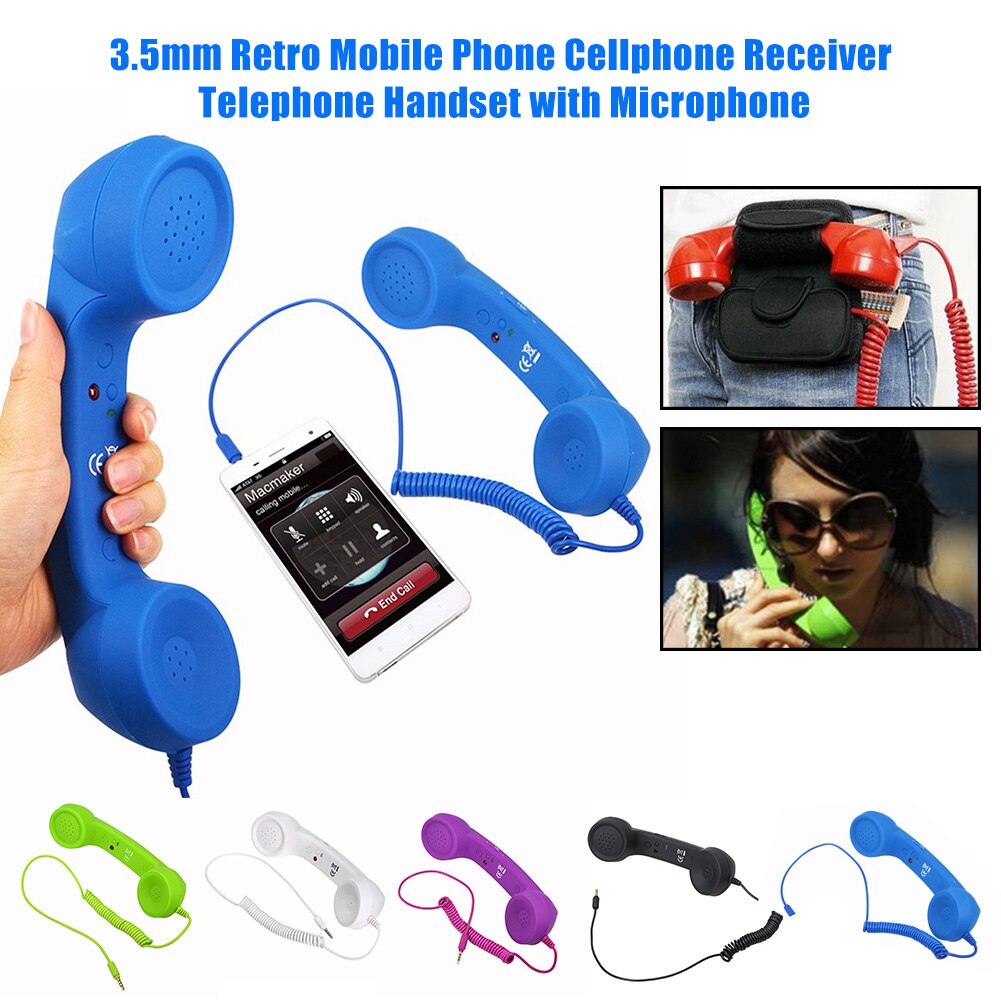 Mobile Phone Telephone Receivers Handset Earphone Retro Telephones Receiver For 3.5mm Interface Cellphone