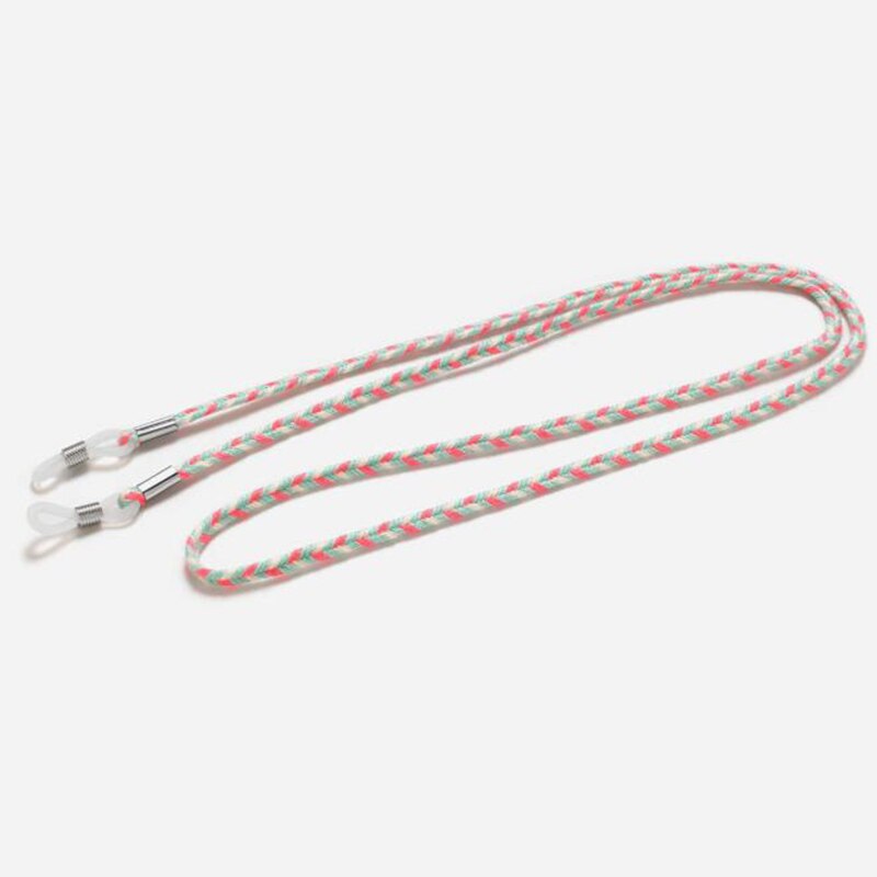 1PC gruby Twist okulary skórzana linka łańcuch okulary oplot okulary smycz Outdoor Sports antypoślizgowe akcesoria okularowe: Różowy