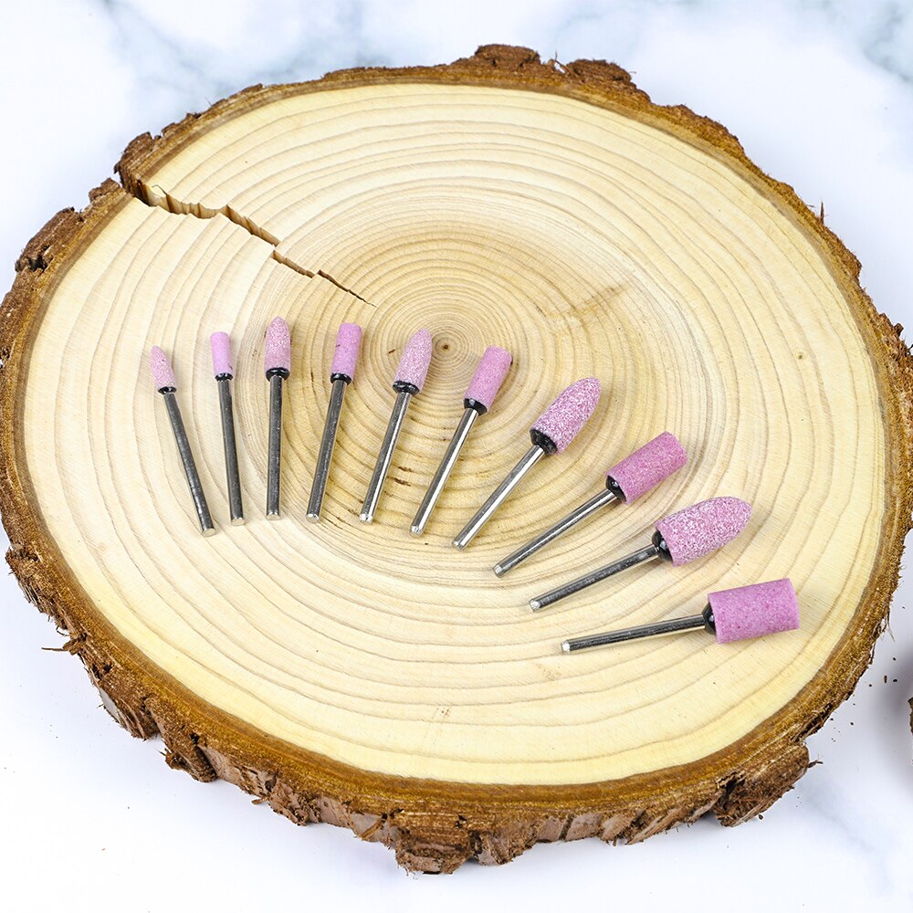 GUSIWU 100pcs/set grinding stone wheel dremel accessories rotary tool kit for polishing sharpening stone grinding head bits pink
