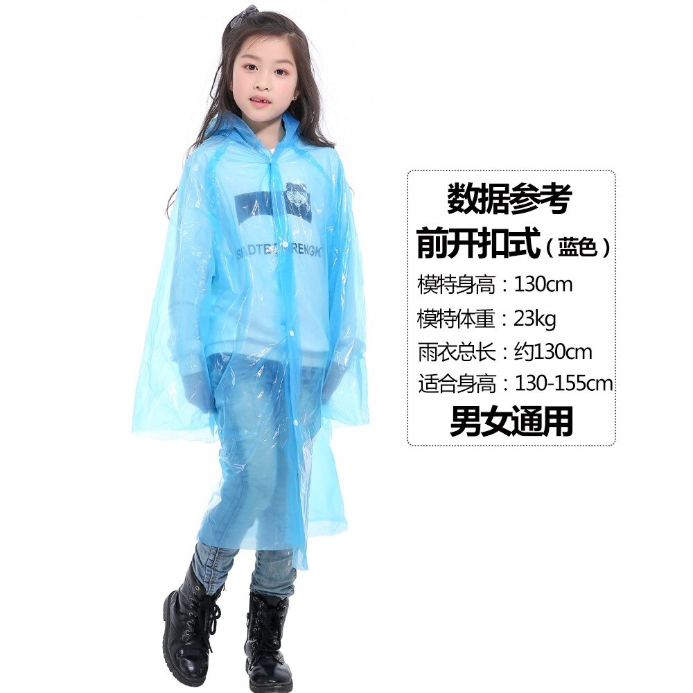 Children Disposable Raincoat Thickened Collar Loose Sleeve Outdoor Raincoat The Same Style For Mother And Child