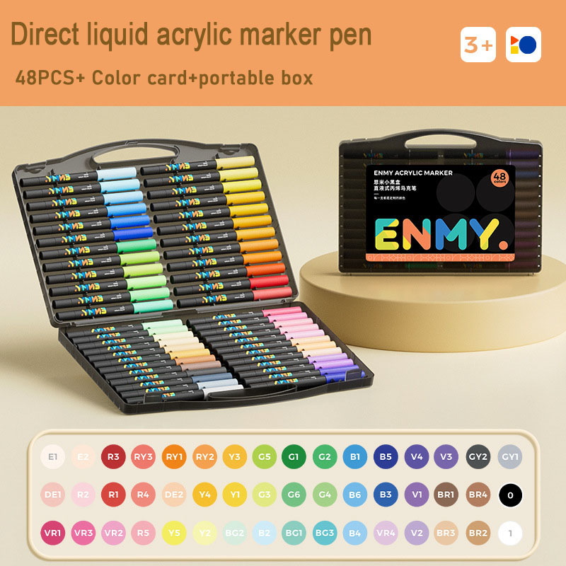 ENMY Acrylic markers Pen Direct Liquid Acrylic Paint Marker Pens Fabric for Canvas Rock Glass Wood Paper DIY Paint Marker: Red
