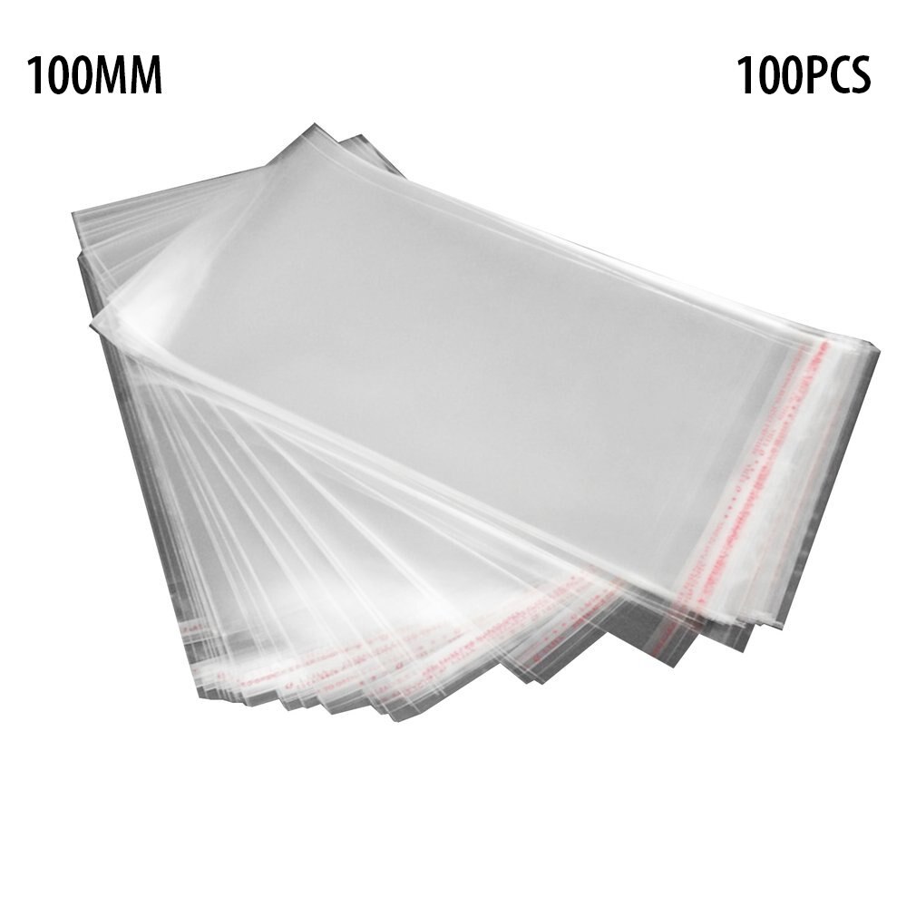 100pcs Transparent Self-adhesive Small Cello Self Sealing Bags package Thick Clear Cellophane OPP Plastic poly Bags: 10x20cm