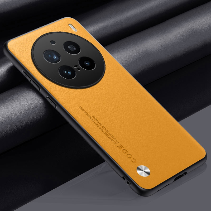 Luxe PU Leather Case Voor Vivo X200 Pro Achterkant Matte Siliconen Schokbestendig Volledige Bescherming Telefoon Case Voor Vivo X200Pro 5G: YELLOW