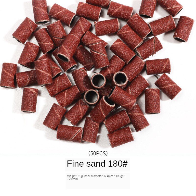 50/100pz Unghie Artistiche Carta Abrasiva per manicure Rimozione Del gel Del Chiodo Trapano Elettrico di Ricarica morso rettifica Anello di Sabbia 80 #120 #180 #