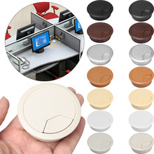 1PC 60/80mm Desk Table Plastic Cable Hole Cover PC Computer Desk Round Wire Tidy Grommet Cable Organizer