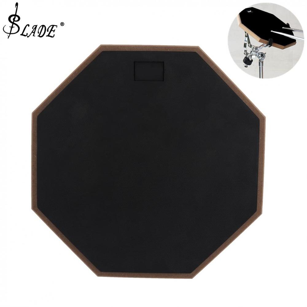 12 Inch Rubber Wooden Black Dumb Drum Practice Training Drum Pad for Jazz Drums Exercise