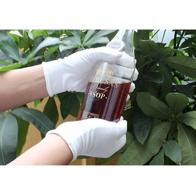 Guantes de algodón para limpieza de jardinería, duraderos y gruesos, protectores de mano para el trabajo doméstico S L XL, Guantes blancos para jardín, 20 unidades