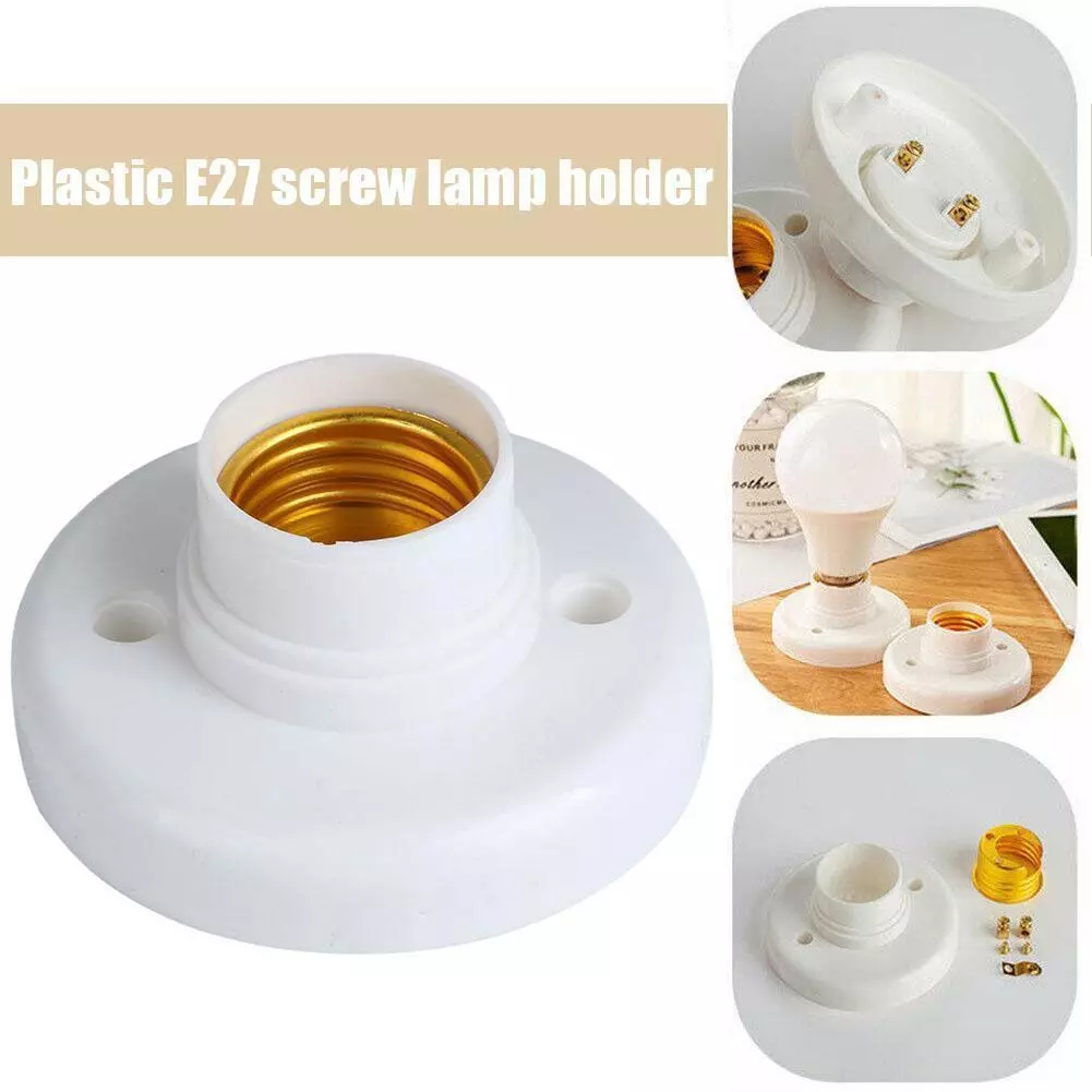 Base de soporte de bombilla D76cm E27, casquillo de luz de tornillo D118mm, portalámparas blanco de plástico para colgante LED incandescente, ahorro de energía
