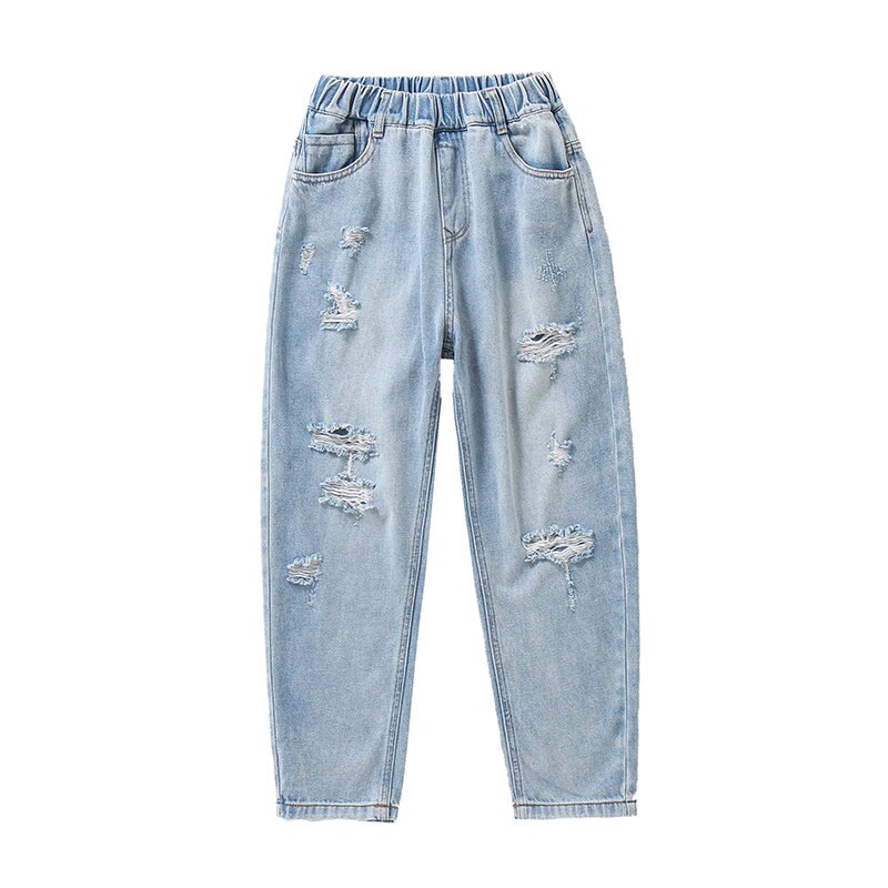 Damen Baggy Jeans Mit Print - Hohe Taille Streetwear Hosen Hip Hop Style