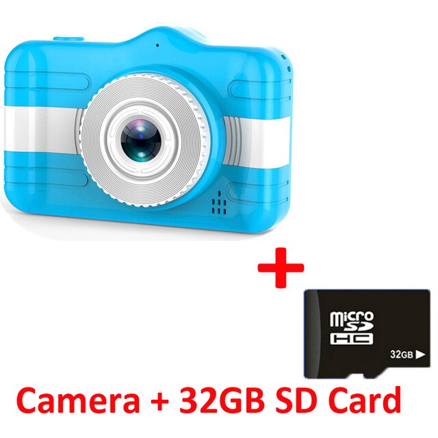 De X600 Kinderen Camera 3.5-Inch Super Groot Scherm Leuke Cartoon Digitale High-Definition Video Camera sport Video Camera: Blue with SD Card