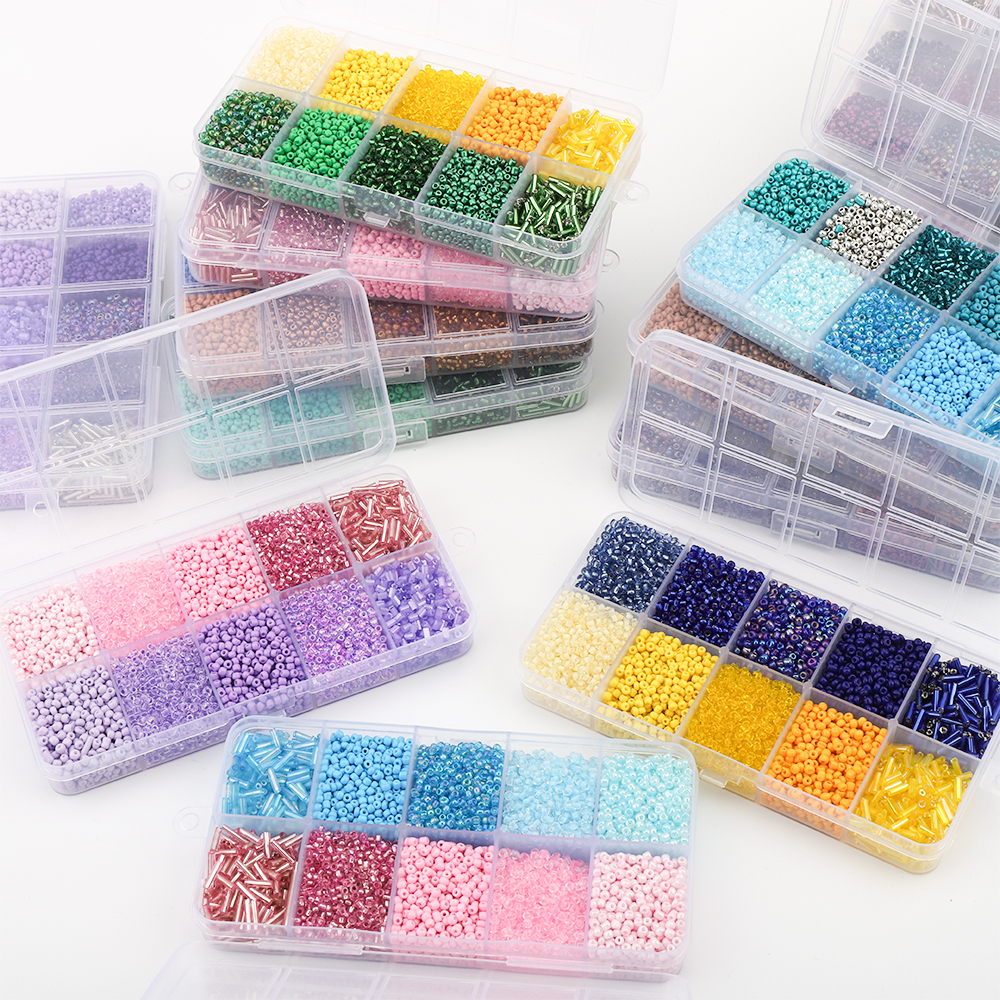 130g/set Glass Round Seed Beads Tube Loose Beads DIY Bracelet Necklace Czech Crystal For Jewelry Making Handmade Accessories