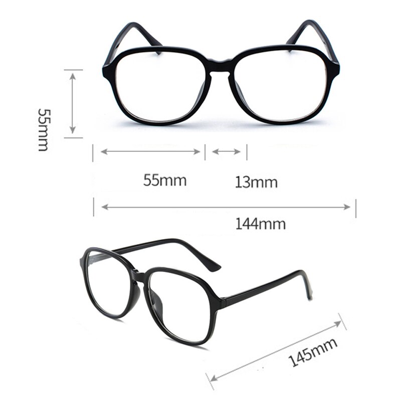 Elbru runde briller sort stel kvinder brille myopi briller brille stel med dioptri  -0.5 1.0 1.5 2.0 2.5 ~ 6.0