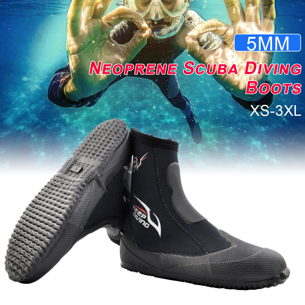 Stivali da sub universali in neoprene da 5MM sport acquatici termici a vita alta Cuba Snorkeling rafting uomo donna pinne da nuoto scarpe