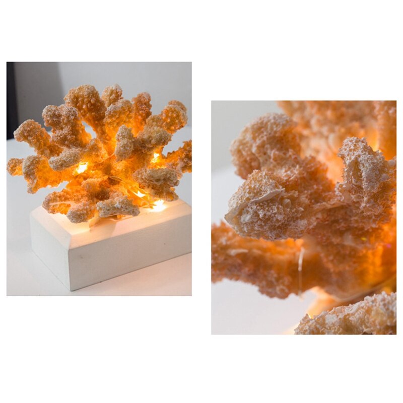 Simulated Resin Coral Jewelry Porch Wine Cabinet Desk Hotel Home Decoration Led Coral Lamp
