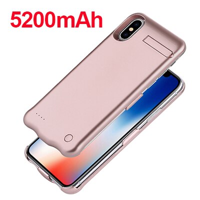 5200 mah uppladdningsbart batteriladdarfodral för iphone x extern bärbar telefonhållare powerbankfodral backup skal för iphone x: Reste sig