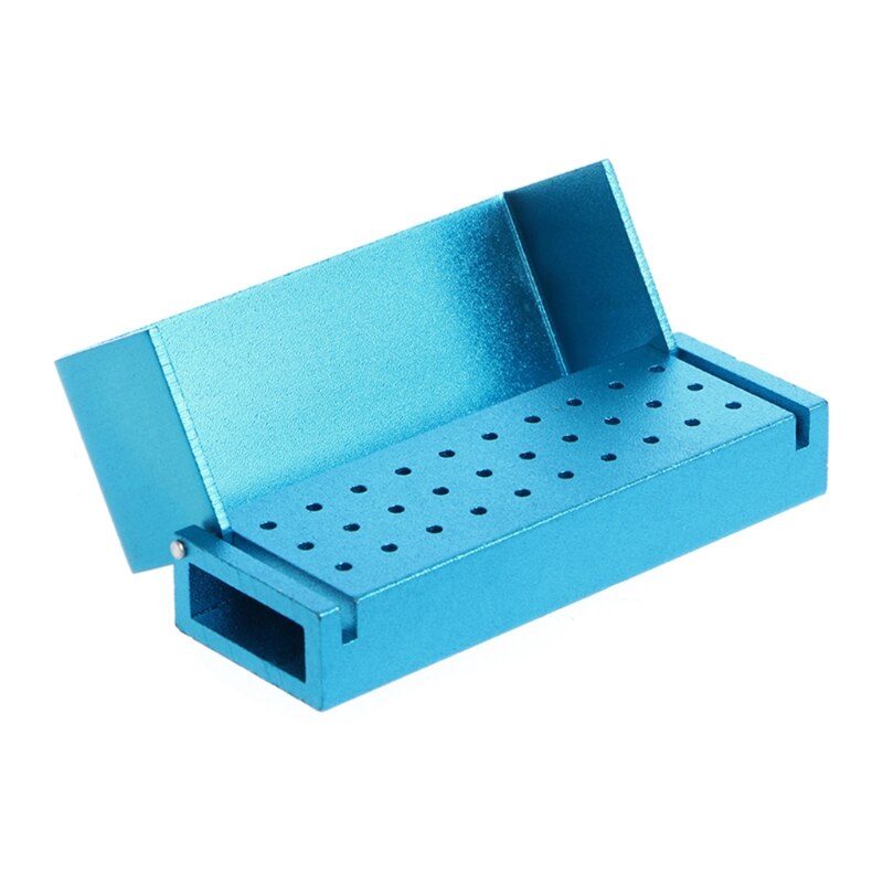 30 Gaten Aluminium Dental Bur Burs Houder Blok Desinfectie Doos Autoclaaf