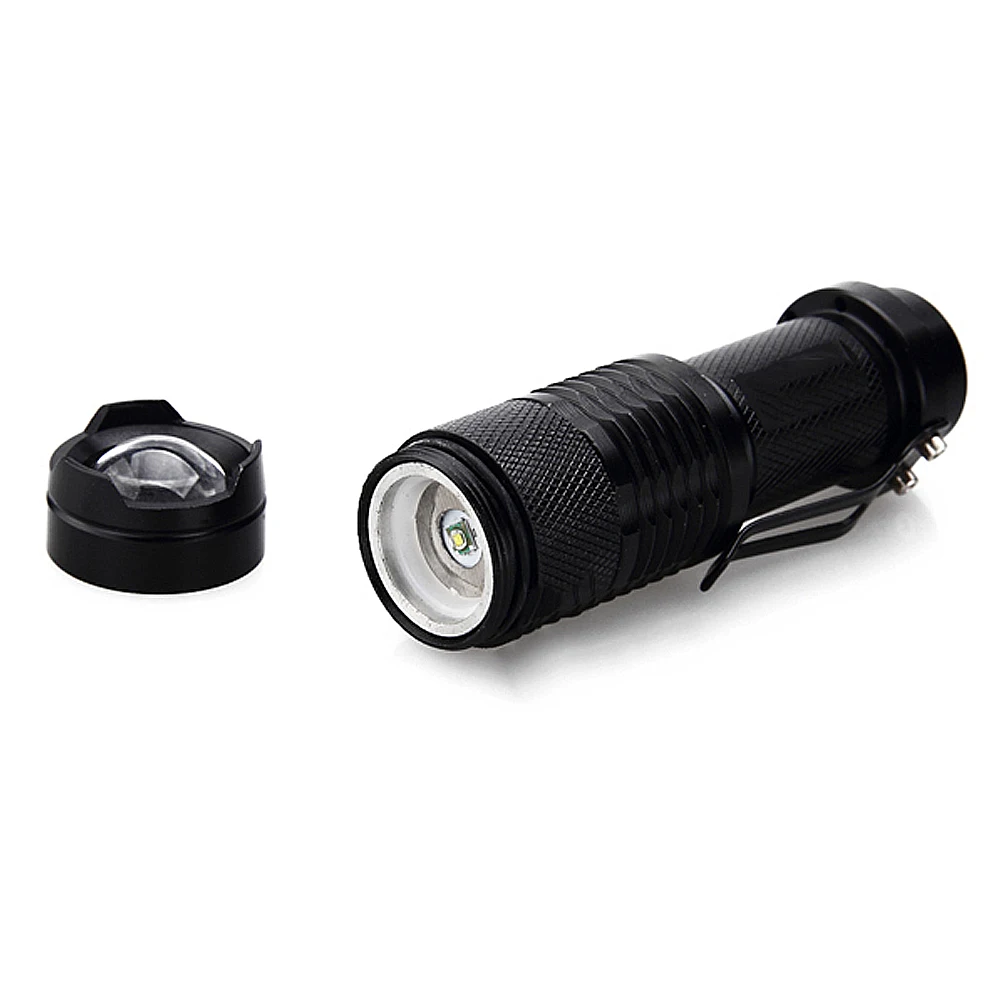 Nueva Mini linterna LED CREE Q5 de 2000 lúmenes AA/14500 linterna de enfoque con Zoom ajustable linterna impermeable para exteriores