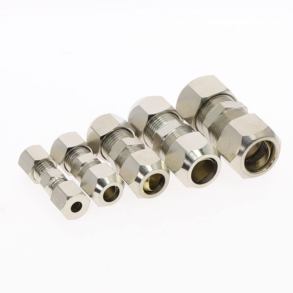 Compression Ferrule Tube Fitting Brass Pipe Double Fast Twist Card Set Copper Joints Tubing Nut Lock Double Straight 5 Same