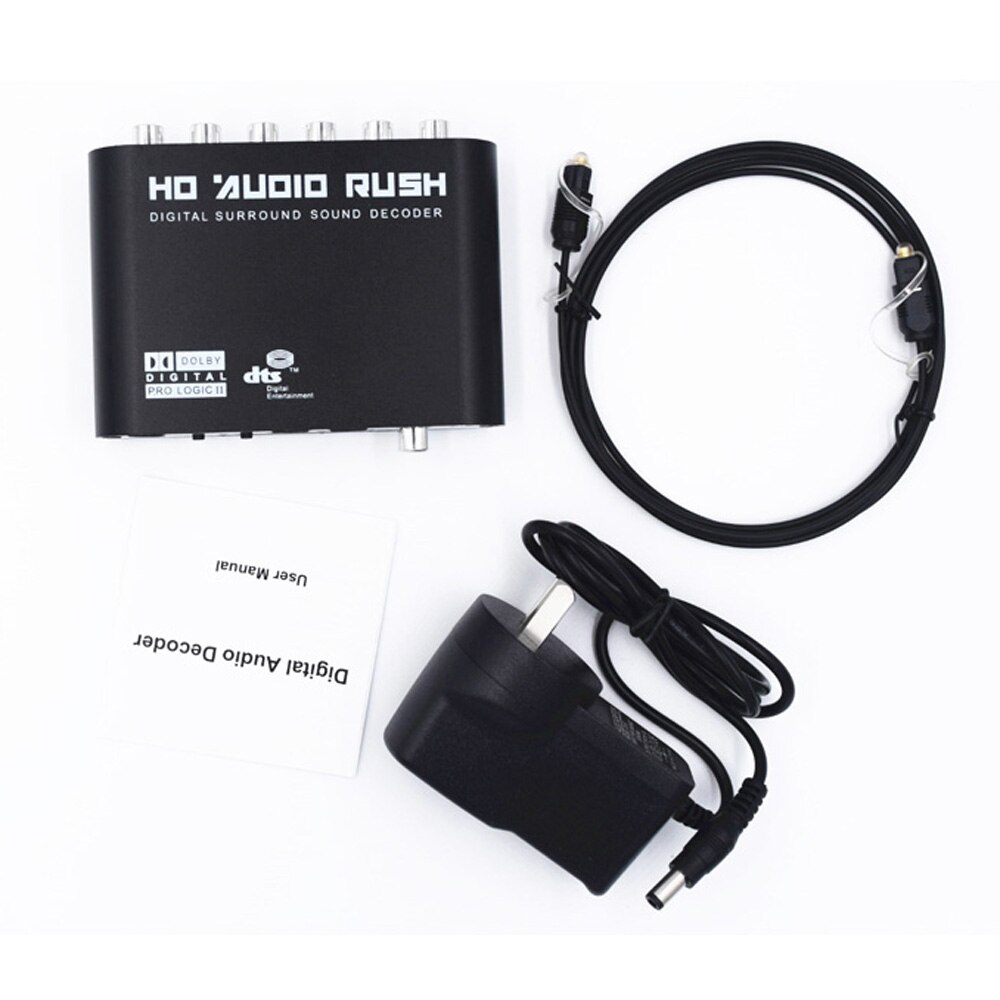 5.1CH Digitale Audio Decoder Converter Spdif Coaxiale Rca Dts AC3 Optische Digital Sound Decoder Versterker Voor PS3 Hd XBOX360: With AU Plug